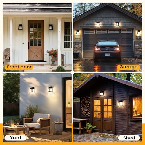 GIGALUMI Solar Fence Lights, 6 Pack Fence Outdoor Waterproof Lights Solar Powered, Warm White Yard Decorations for Garden, Post, Front Door, Backyard, Porch, Deck - Image 5