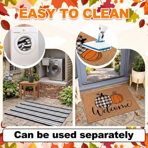 Duraaamo 2 Pcs Fall Coir Doormat Outdoor, Fall Front Door Mats, Non Slip - Image 4