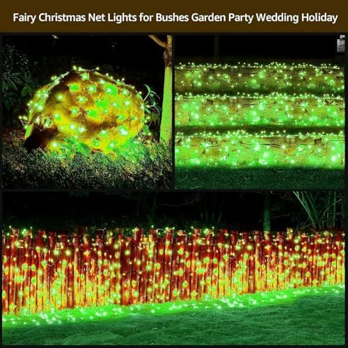 DEPMEM Led Christmas Net Lights Outdoor Christmas Decorations 120Led 6Ftx4Ft UL Certified Connectable Waterptoof Mesh Net Lights for Trees Bushes Shrubs Garden Outdoor Christmas Decorations(Green) - Image 5
