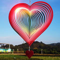 DJUAN Wind Spinner Red-Yellow Gradient Love Heart 3D Metal Hanging Wind Spinners Worth Gift Stainless Steel Yard Art Decorations Indoor/Outdoor Kinetic Wind Sculptures & Spinners by DJUAN