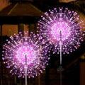 JJGoo Solar Firework Lights, 2 Pack 120 LEDs 2 Lighting Modes Solar Garden Lights Outdoor Waterproof for Yard Patio Walkway Pathway Party Wedding Christmas Decorative - Pink by JJGoo