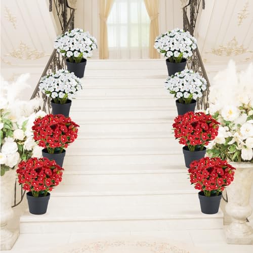 Artificial Impatiens Flowers in Pot for Outdoor 14 Inch - Image 7