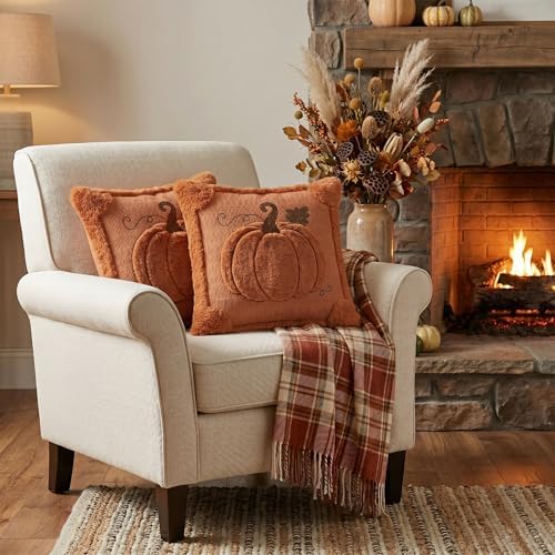 AVOIN colorlife Caramel Fall Pumpkin Throw Pillow Covers 18x18 Inch 2PC - Image 4
