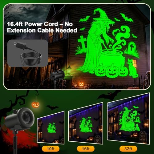 12-in-1 Halloween Projector Lights Outdoor, Dynamic Projection Light - Image 3