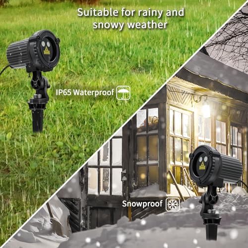 HERHOTER Christmas Laser Lights Outdoor,Red and Green Moving Outdoor Laser Light, Waterproof Garden House Decoration Laser Christmas Lights - Image 3