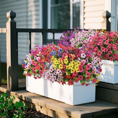 Ouddy Decor 24 Pcs Artificial Flowers for Outdoors Decorations, Rose Red - Image 3