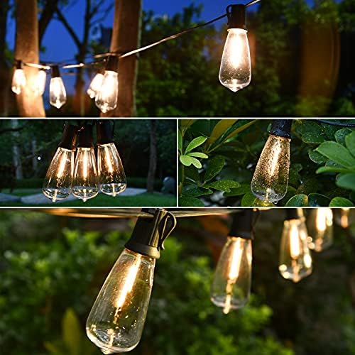 Outdoor String Lights, 50FT Heavy Duty Patio String Lights with 26 LED Dimmable Plastic Shatterproof Bulbs, ST38 0.6W Waterproof Light Strings for Backyard, Porch, Bistro, Cafe, 2700K - Image 6