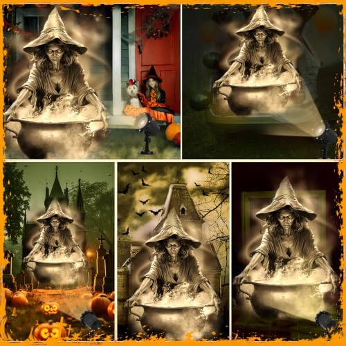 Treela Halloween Projector Light Outdoor Witches and Cauldron Decoration - Image 6