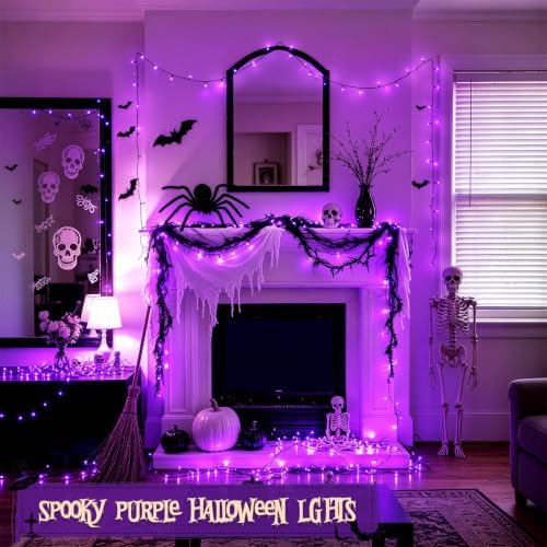 JMEXSUSS 250 LED Purple Halloween Lights, Connectable Purple Lights Outdoor - Image 5