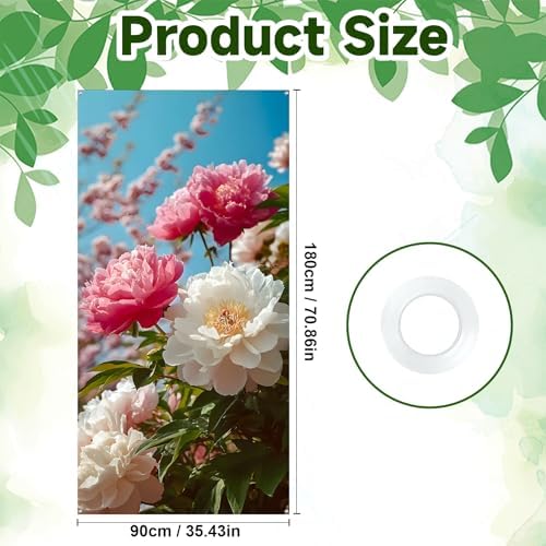 Front Door Covers Decorative, Spring Flower Design Door Curtain 70.8 x 35.4 Inch for Porch Outdoor Indoor Home Decor (Colorful-251) - Image 2