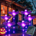 Halloween Decorations Outdoor Solar Bat Garden Lights,6 Pack 56LED Solar Halloween Bats Lights, Waterproof Solar Pathway Lights for Outside Patio Yard Lawn Grave Party Gifts Decor Purple by Xingpold