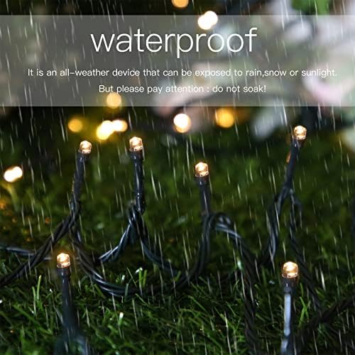 Solar Christmas String Lights, Warm White 200Led Outdoor Waterproof - Image 3