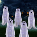 Halloween Decorations Solar Garden Lights Outdoor,6PACKS Halloween Ghost Decorations Lights with Scary Party Gifts Decor,Solar Scary Ghost Path Lights for Halloween Party Decor Cold White by Unknown