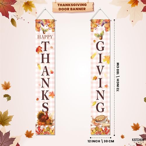 Katchon Happy Thanksgiving Banner Outdoor 72x12 Inch - Image 2