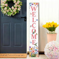 Hummingbird Welcome Sign for Front Door, Fall Porch Sign Tulip Flowers Outdoor Yard Sign Seasonal Tall Floral Welcome Porch Sign Wildflowers Wood Door Sign for Garden Patio Wall Home Decor by Unknown