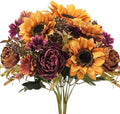 GTIDEA 2 Bundles Fall Artificial Flowers Bouquet, Fake Sunflowers Flowers by GTIDEA