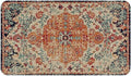 Boho Style Door Mat, Welcome Doormat for Indoor/Outdoor Entrance, Non-Slip Machine Washable Bohemia Floor Mat for Farmhouse Patio Entry & Mudroom Retro Orange Floral Rug Decor 17x30 Inch by Eikunn