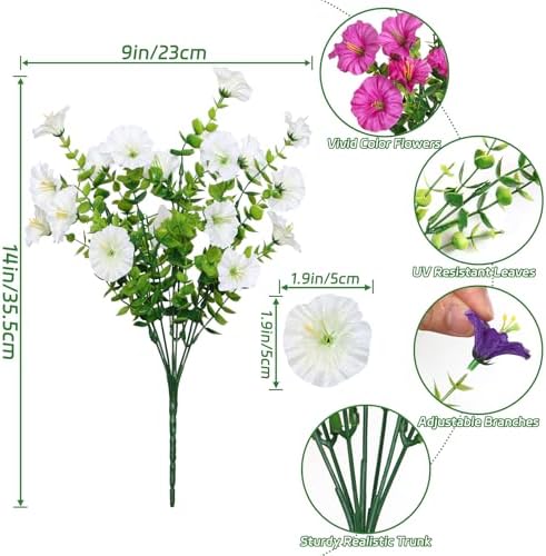 12 Bundles Artificial Flower for Outdoor Colorful Outdoor Fake Silk Flower - Image 4
