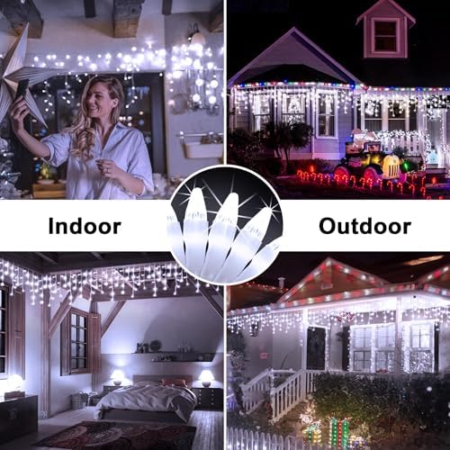 132FT 1332 LED Outdoor Christmas Lights - 296 Ice Drops, 12 Pro Modes - Image 3