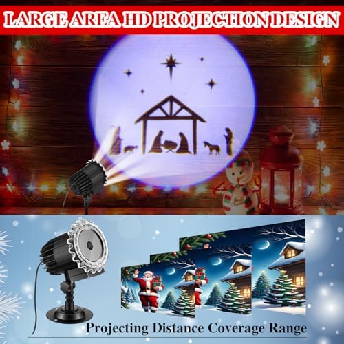 Tuanse Christmas Nativity Scene Outdoor Projector Rotating LED Flood Light - Image 4