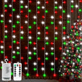 echosari Red White and Green Christmas Curtain Lights Battery Operated by echosari