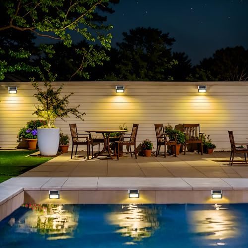 JSOT Solar Powered Lights Ideal for Step, Fence, Deck, Stair-Warm White-6P - Image 5