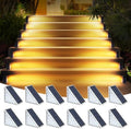 AUDLES LED Solar Step Lights Waterproof Outdoor Stair Lights, Warm White Solar Deck Lights IP67 Solar Decoration Lights for Yard, Patio, Garden, Walkways, Front Door, Pathway, Driveway, Porch 12 Pack by AUDLES