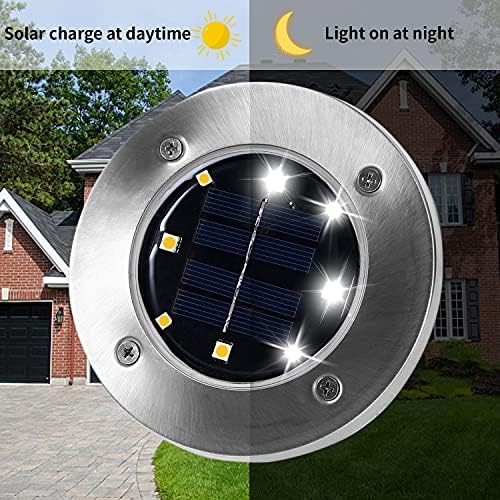 INCX Solar Lights Outdoor Waterproof, Cold White, 8 Pack Ground Lights - Image 5