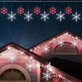 Christmas Snowflake Icicle Lights-9ft 150LED Twinkling Christmas Lights with Timer, Waterproof Connectable Hanging 10 Drop for Eave Window Porch Xmas Indoor Outdoor Decoration (Red and White) by TWINKVILLA