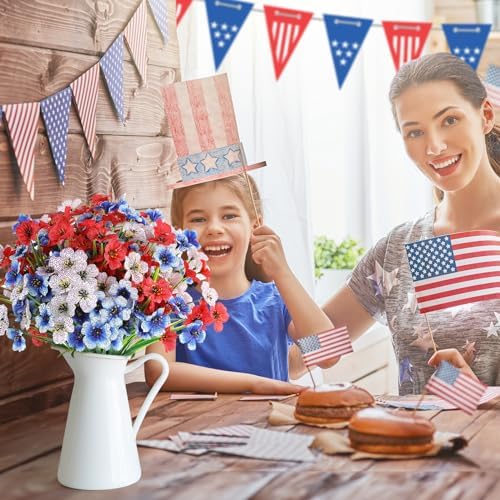 AGIRL Artificial Flowers Outdoor Fake Plants for 4th of July Garden Decor - Image 5