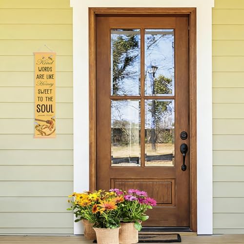 Spring Porch Banner, Proverbs 16:24 Bible Verse Hanging Door Banner, Rustic Inspirational Banners for Front Door Indoor Outdoor Decor, Farmhouse Home Classroom Wall Decor - Image 4