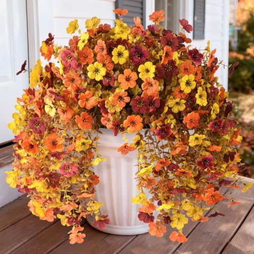 Homsunny Artificial Faux Mums Fall Flowers for Outdoor Outside Decoration by HomeD%C3%A9cor