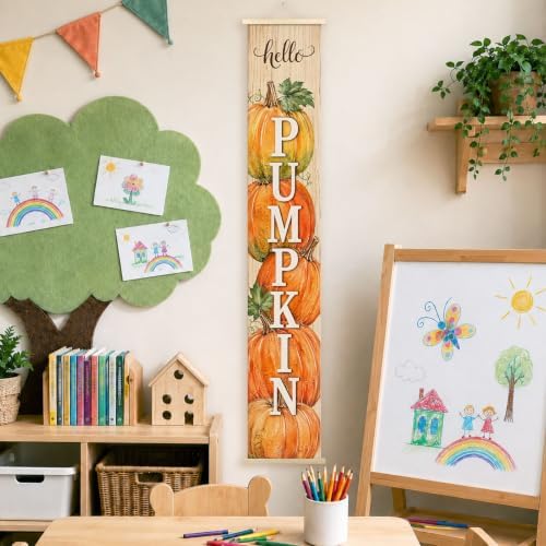 Hello Pumpkin Fall Porch Door Banner Wall Decorations 8x47 - Image 3