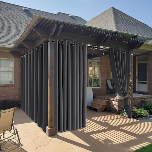 RYB HOME Outdoor Curtains for Patio Deck,Waterproof & Block Sunlight by RYBHOME