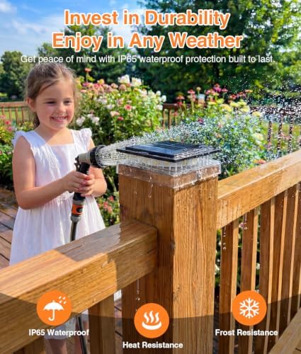 12 Pack 4x4 Solar Post Cap Lights Outdoor, Fence Post Solar Lights with Warm Light Mode, Waterproof Fence Deck Post Lights Solar Powered Fits 4x4 3.5x3.5 Vinyl Wooden Posts for Patio Porch - Image 3