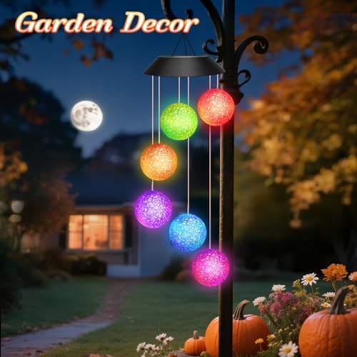 Winzwon Solar Lights Outdoor Wind Chimes for Garden Yard Patio Porch Decor - Image 4