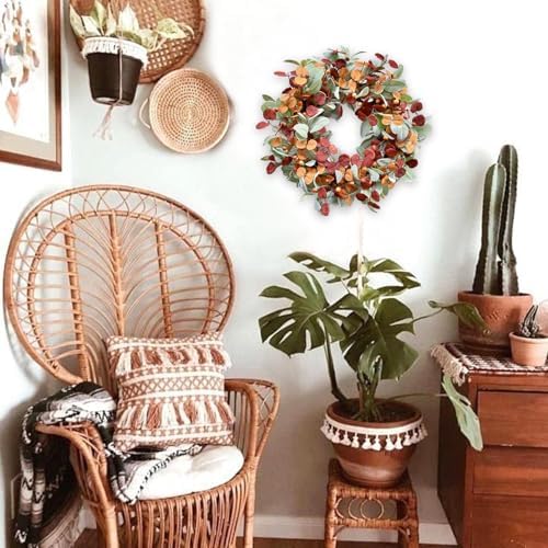 20“ Fall Wreath for Front Door, Autumn Door Wreath Harvest Decor - Image 7