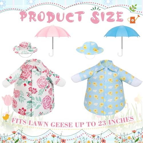 2 Set Summer Porch Goose Outfit,Blue Pink,23 Inches,Stylish - Image 2