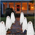 Solar Halloween Ghost Pathway Lights - 6Pack Waterproof Ghost Lights with 8 Modes for Outdoor Yard Porch Garden Lawn Halloween Pathway Decor, White by Seilvda