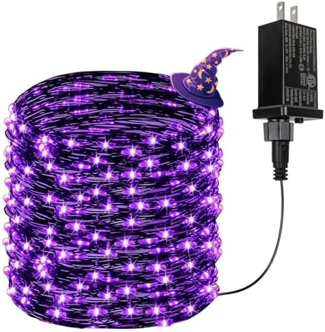 66FT 200 LED Fairy Lights Plug in, 8 Modes Twinkle Halloween Lights Purple by BHCLIGHT