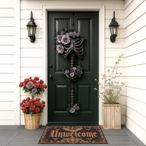 Gothic Bat Door Mat with Unwelcome Design Halloween Door Mat Gothic Decor - Image 6