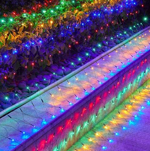 2 Pack 12×5FT 360 LED Christmas Net Lights Outdoor Mesh Lights Waterproof by Brightown