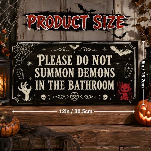 Halloween Decorations - Funny Wooden Sign for Wall Home Door Bathroom - Image 4