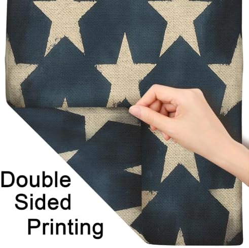 Moslion Star Garden Flag Vertical Double Sided Antique American Flag Stars Patriotic Memorial Day Fourth of July House Flags Home Burlap Banners 12.5x18 Inch for Outdoor Decor Lawn - Image 6