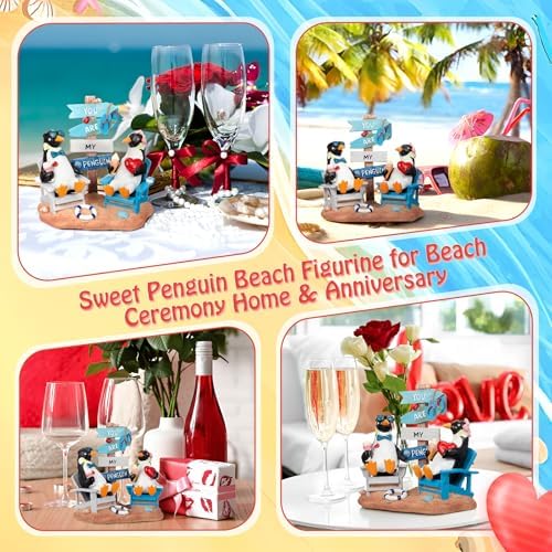 Wonderjune Beach House Decor Resin Sign Figurine for Mantle,Penguin - Image 5
