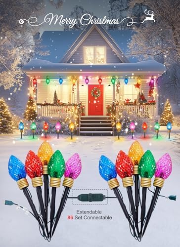 Strawberry Jumbo C9 Christmas Pathway Lights Outdoor - 4 Pack Total 34FT - Image 4