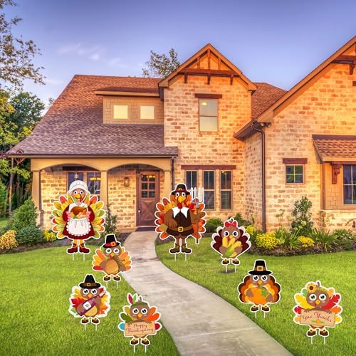 8PCS Thanksgiving Yard Signs with Stakes, Thanksgiving Decorations Outdoor - Image 4