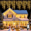 Brightown Icicle Christmas Lights Outdoor, 20FT 600LED Cluster Icicle Light by Brightown
