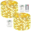 2 Pack Fairy Lights Battery Operated Twinkle Lights with Remote Warm White by EXF