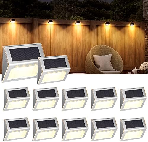 SOLPEX Solar Step Lights, 12 Pack Solar Powered, Warm White by Solpex